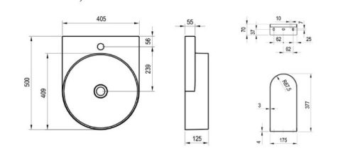 Mosdó, Ravak Yard 40 kerámiamosdó Grey Green XJX08240000