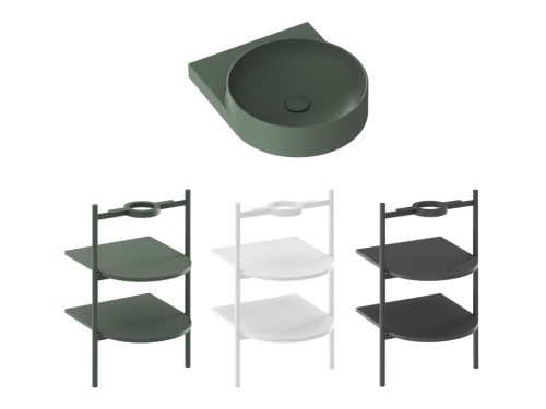 Mosdó, Ravak Yard 40 kerámiamosdó Grey Green, túlfolyó furat nélkül XJX08040000