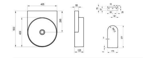Mosdó, Ravak Yard 40 kerámiamosdó Grey Green, túlfolyó furat nélkül XJX08040000