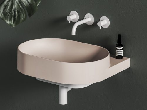 Mosdó, Ravak Yard 60 kerámiamosdó Alabaster Pink, túlfolyó furat nélkül XJX0G060000