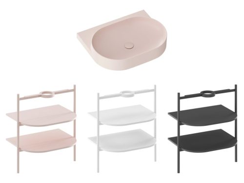 Mosdó, Ravak Yard 60 kerámiamosdó Alabaster Pink, túlfolyó furat nélkül XJX0G060000