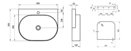 Mosdó, Ravak Yard 60 kerámiamosdó Deepsea Blue XJX07260000