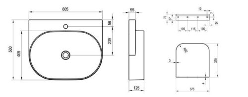 Mosdó, Ravak Yard 60 kerámiamosdó Grey Green XJX08260000