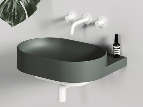 Mosdó, Ravak Yard 60 kerámiamosdó Grey Green, túlfolyó furat nélkül XJX08060000
