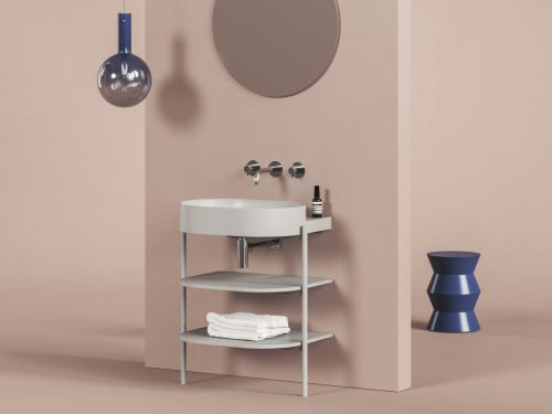 Mosdó, Ravak Yard 60 kerámiamosdó Smoke Grey, túlfolyó furat nélkül XJX0O060000