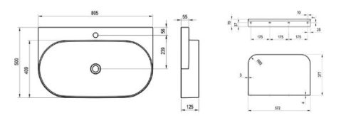 Mosdó, Ravak Yard 80 kerámiamosdó Alabaster Pink XJX0G280000