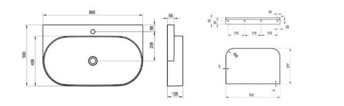 Mosdó, Ravak Yard 80 kerámiamosdó Grey Green XJX08280000