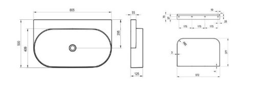 Mosdó, Ravak Yard 80 kerámiamosdó Grey Green, túlfolyó furat nélkül XJX08080000