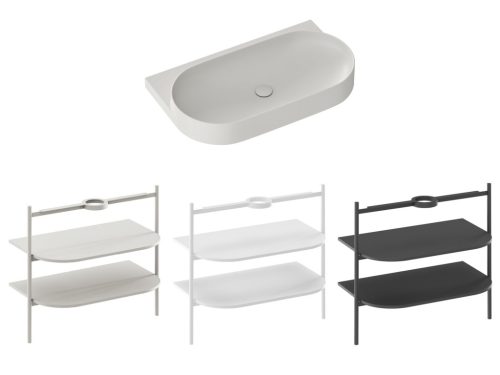 Mosdó, Ravak Yard 80 kerámiamosdó Smoke Grey, túlfolyó furat nélkül XJX0O080000