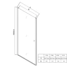 Zuhanyajtó, Aqualine PILOT nyílóajtó, 70 cm, brick üveg PT070W
