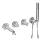 Falba süllyesztett csaptelep, Deante Silia Hexa kádtöltő, szálcsiszolt acél BHS_F18P