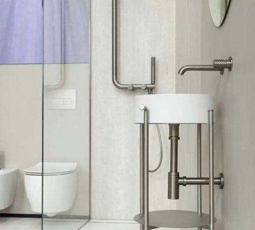 Falba süllyesztett csaptelep, Deante Silia Hexa mosdó csaptelep szálcsiszolt acél BHS_F54L