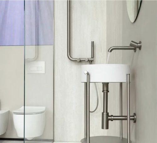 Falba süllyesztett csaptelep, Deante Silia Hexa mosdó csaptelep szálcsiszolt acél BHS_F54L