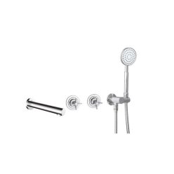   Falba süllyesztett csaptelep, Deante Temisto kádtöltő csaptelep zuhanyszettel, króm BQT_018P