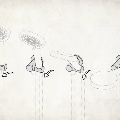 Alkatrész, Deante Cascada sarokcsatlakozó, kerek, kézizuhany tartóval, króm NAC_057K