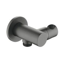   Alkatrész, Deante Cascada sarokcsatlakozó, kerek, kézizuhany tartóval, titanium NAC_D57K