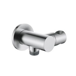   Alkatrész, Deante Cascada sarokcsatlakozó, kerek, kézizuhany tartóval, szálcsiszolt acél NAC_F57K