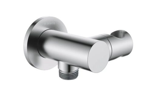 Alkatrész, Deante Cascada sarokcsatlakozó, kerek, kézizuhany tartóval, szálcsiszolt acél NAC_F57K