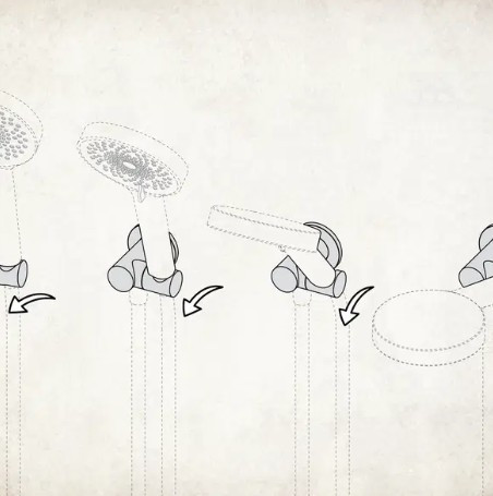 Alkatrész, Deante Cascada sarokcsatlakozó, kerek, kézizuhany tartóval, fekete NAC_N57K