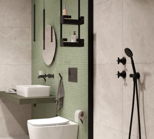 Alkatrész, Deante Cascada sarokcsatlakozó, kerek, kézizuhany tartóval, fekete NAC_N57K