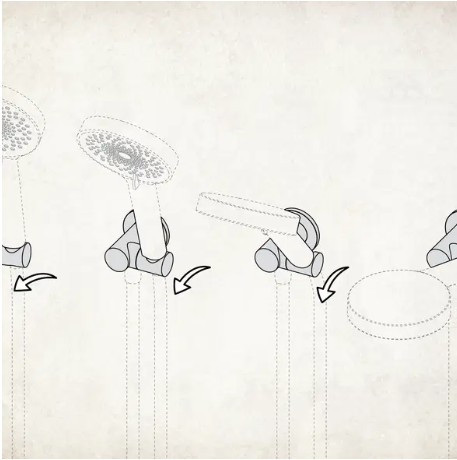 Alkatrész, Deante Cascada sarokcsatlakozó, kerek, kézizuhany tartóval, arany NAC_Z57K