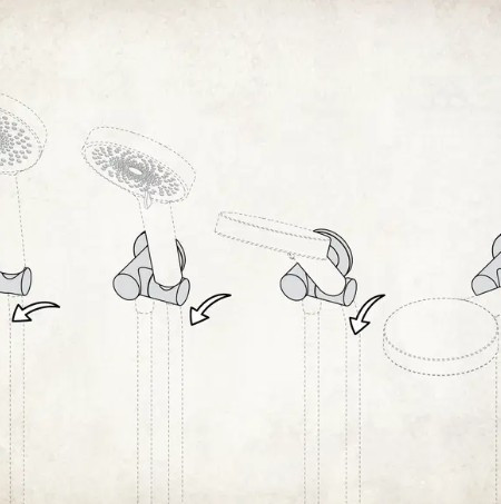 Alkatrész, Deante Cascada sarokcsatlakozó, négyzet, kézizuhany tartóval, króm NAC_058K