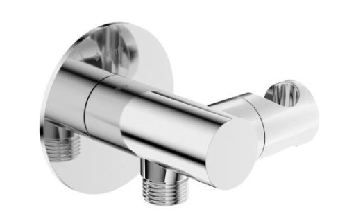 Alkatrész, Deante Silia sarokcsatlakozó, kerek, kézizuhany tartóval, króm NQS_057K