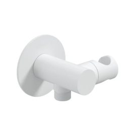   Alkatrész, Deante Silia sarokcsatlakozó, kerek, kézizuhany tartóval, fehér NQS_A57K