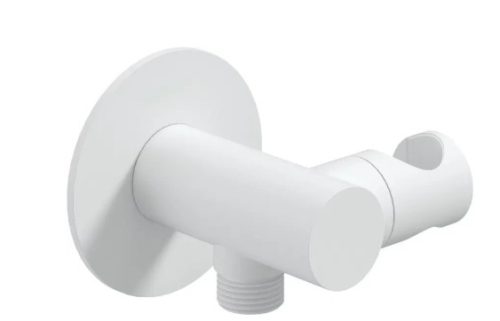 Alkatrész, Deante Silia sarokcsatlakozó, kerek, kézizuhany tartóval, fehér NQS_A57K