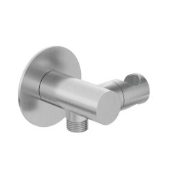   Alkatrész, Deante Silia sarokcsatlakozó, kerek, kézizuhany tartóval, szálcsiszolt acél NQS_F57K