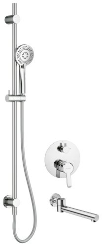 Falba süllyesztett csaptelep, Deante Arnika falsík alatti zuhanyszett kádkifolyóval,króm NAC_09QA