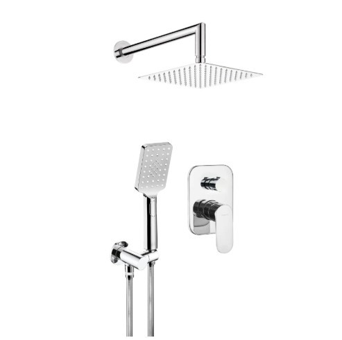 Falba süllyesztett csaptelep, Deante Alpinia falsík alatti zuhanyszett, króm NAC_09LP