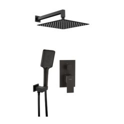   Falba süllyesztett csaptelep, Deante Anemon Bis zuhanyszett, fekete NAC_N9MP