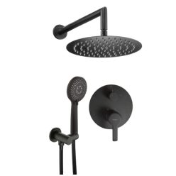   Falba süllyesztett csaptelep, Deante Arnika falsík alatti zuhanyszett, fekete NAC_N9QP