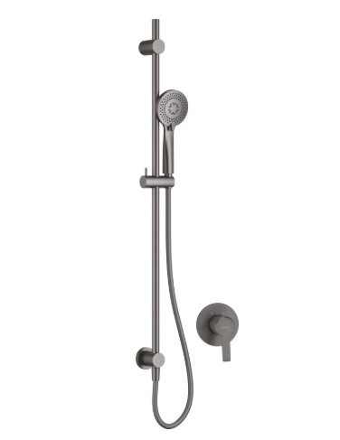 Falba süllyesztett csaptelep, Deante Arnika falsík alatti zuhanyszett, titanium NAC_D9TP