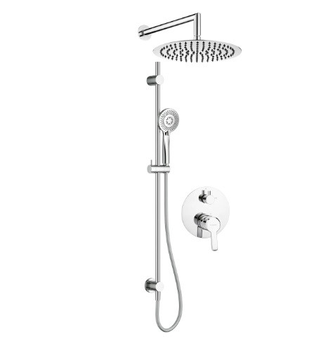 Falba süllyesztett csaptelep, Deante Arnika falsík alatti zuhanyszett fejzuhannyal, króm NAC_06QP