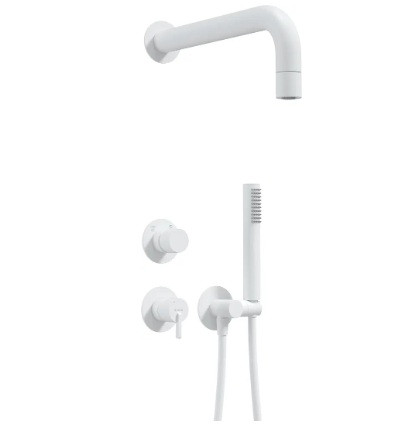 Falba süllyesztett csaptelep, Deante Silia falsík alatti zuhanyszett fejzuhannyal, fehér NQS_A9XK