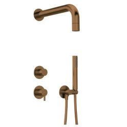   Falba süllyesztett csaptelep, Deante Silia zuhanyszett fejzuhannyal, szálcsiszolt bronz NQS_C9XK