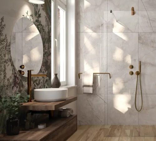 Falba süllyesztett csaptelep, Deante Silia zuhanyszett fejzuhannyal, szálcsiszolt bronz NQS_C9XK