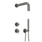 Falba süllyesztett csaptelep, Deante Silia zuhanyszett fejzuhannyal, titanium NQS_D9XK