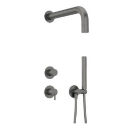   Falba süllyesztett csaptelep, Deante Silia zuhanyszett fejzuhannyal, titanium NQS_D9XK