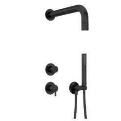   Falba süllyesztett csaptelep, Deante Silia zuhanyszett fejzuhannyal, fekete NQS_N9XK