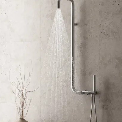 Falba süllyesztett csaptelep, Deante Silia zuhanyszett fejzuhannyal, szálcsiszolt arany NQS_R9XK