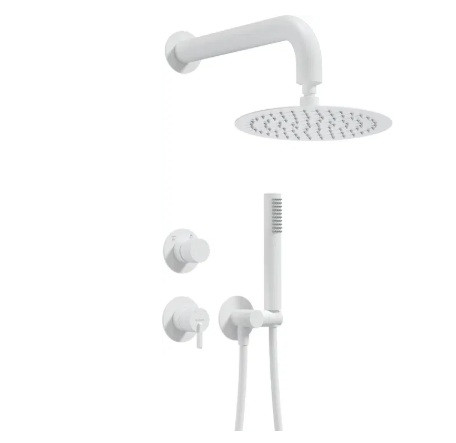 Falba süllyesztett csaptelep, Deante Silia falsík alatti zuhanyszett fejzuhannyal, fehér NQS_A9YK