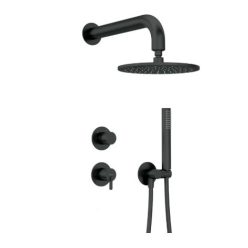   Falba süllyesztett csaptelep, Deante Silia zuhanyszett fejzuhannyal, fekete NQS_N9YK