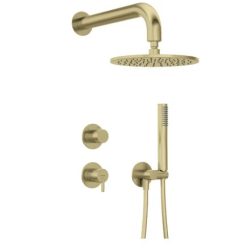   Falba süllyesztett csaptelep, Deante Silia zuhanyszett fejzuhannyal, szálcsiszolt arany NQS_R9YK