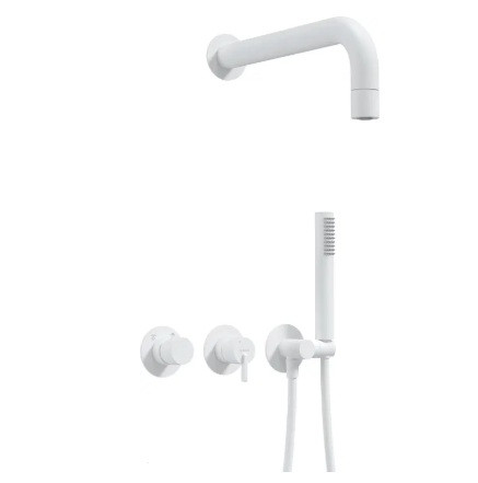 Falba süllyesztett csaptelep, Deante Silia falsík alatti zuhanyszett fejzuhannyal, fehér NQS_A0XK