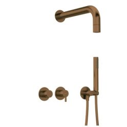   Falba süllyesztett csaptelep, Deante Silia zuhanyszett fejzuhannyal, szálcsiszolt bronz NQS_C0XK