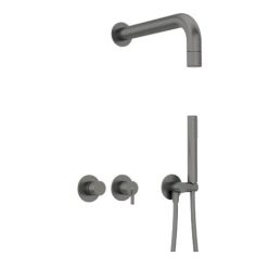   Falba süllyesztett csaptelep, Deante Silia zuhanyszett fejzuhannyal, titanium NQS_D0XK