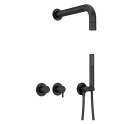   Falba süllyesztett csaptelep, Deante Silia zuhanyszett fejzuhannyal, fekete NQS_N0XK